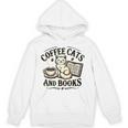 Coffee Cats And Book Reader Book Lovers Librarian Bookworm Unisex Hoodie