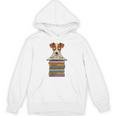 Cute Jack Russel Dog Reading On Pile Of Books Premium Tri-Blend Unisex Hoodie