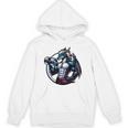 キュートでかわいいグラフィックのドラゴンが筋肉質のシックスパックを表示 長袖tシャツ パーカー