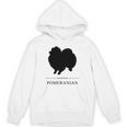 ポメラニアンブラックシルエット 長袖tシャツ パーカー