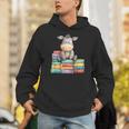 Adorable Donkey With Heart Sitting On Colorful Book Stack Unisex Hoodie