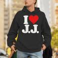 I Love Heart JJ Jj J J イニシャル パーカー