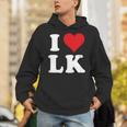 I Love Lk Initials I Heart LK First Last Name L K パーカー