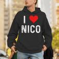 I Love Nico ハート アンティーク調 パーカー