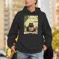 Vintage Japanese Cat Book Lovers Librarian Cat Dad Teacher Unisex Hoodie