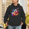 鮮やかなコントラバス アートワーク パーカー