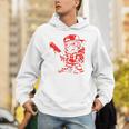 Drippy Baseball Mascot Valentine Heart Glasses Cartoon Unisex Hoodie