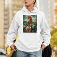 バックプリントtシャツ セクシーな赤毛ピンナップガール&バイク パーカー