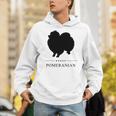ポメラニアンブラックシルエット 長袖tシャツ パーカー