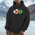 Japanese Flag Brazilian Flag Heart 日系ブラジルブラジル国旗日本国旗 パーカー