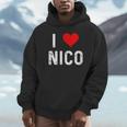 I Love Nico ハート アンティーク調 パーカー