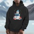 Snowman Reading Book Lover Librarian Reading Unisex Hoodie