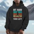 Women's Retro Hit Hard Run Fast Turn Left Baseball Lover Unisex Hoodie