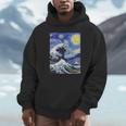 星月夜リメイクとミックスされた神奈川の大波 長袖tシャツ パーカー