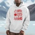 Coffee Cats And Books Lover Reading Unisex Hoodie Coffee Cats And Books Lover Reading Unisex Hoodie