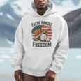 Faith Family Freedom Patriotic Christian Baseball Game Day Unisex Hoodie