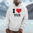 I Heart Yui ファーストネーム I Love パーソナライズ パーカー