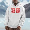 クールなレトロなレタリングジャージバックナンバー35 Thirtyfive パーカー