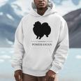 ポメラニアンブラックシルエット 長袖tシャツ パーカー