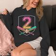 2nd Birthday Baseball Bat Ice-Cream Drip 2yrs Old Boys Kids Unisex Hoodie