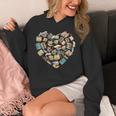 Book Lover Heart Shape Valentines Day Librarian Squad Gift Unisex Hoodie
