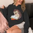 Book Reading Bookworm Forest Animal Wildlife Cute Hedgehog Unisex Hoodie