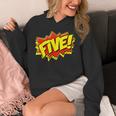 Boy Five Superhero Comic Book Hero 5th Birthday Boy 5 Years Unisex Hoodie