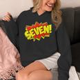 Boy Seven Superhero Comic Book Hero 7th Birthday Boy 7 Years Unisex Hoodie