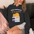 Easily Distracted Cats And Books Cute Cat Book Lover Unisex Hoodie