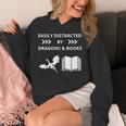 Easily Distracted By Dragon And Books Nerds Unisex Hoodie