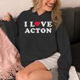 I Love Acton マッチング ガールフレンド&ボーイフレンド アクトン名 長袖tシャツ パーカー