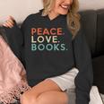Peace Love Books Book Lover Reading Read Tee Unisex Hoodie