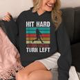 Retro Hit Hard Run Fast Turn Left Baseball Lover Unisex Hoodie