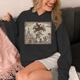 Satanic Occult Midnight Ride ゴスホラー 美的 木版画 長袖tシャツ パーカー