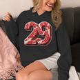 「29」肉 にく ニク 豚肉 牛肉 食べ物 肉食 ダジャレ 美食 焼肉 29 二九 ケトジェニック・ダイエット 数字 パーカー