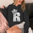 アルファベットtシャツ イニシャル文字 R & キング クイーン クラウン パーカー