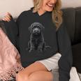 ブラックラブラドゥードル犬のアートデザイン。 長袖tシャツ パーカー