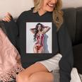 ホットガールオンtシャツ 男性用 セクシー巨乳sfピンナップガール 長袖tシャツ パーカー