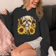 面白いtシャツ シーズー ひまわり わんこ メンズ 犬好き グッズ かわいい おもしろ 面白い 服 ネタ 長袖tシャツ パーカー