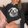 面白いグレート ピレニーズの顔の犬のグラフィック デザイン パーカー