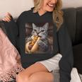 面白い猫を食べるホットドッグtシャツ リアルなタビーキャットフード ユーモア パーカー