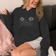 黒猫 顔 グラフィックデザイン 面白い猫 ハロウィンコスチューム パーカー