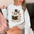 Books Ghost Reading Book Halloween Library Cat Fall Unisex Hoodie Books Ghost Reading Book Halloween Library Cat Fall Unisex Hoodie