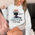 Cat What ShirtCat & Books ShirtI Closed My Book To Be Here Unisex Hoodie