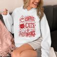 Coffee Cats And Books Lover Reading Unisex Hoodie Coffee Cats And Books Lover Reading Unisex Hoodie