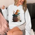 Cute Cat Lovers Book Lovers For Women And Men Unisex Hoodie