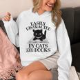Easily Distracted By Cats And Books Cat Book Lover Unisex Hoodie