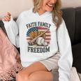 Faith Family Freedom Patriotic Christian Baseball Game Day Unisex Hoodie