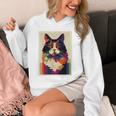 カラフル メインクーン 猫 芸術的 猫 動物 幾何学 アート パーカー