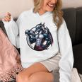 キュートでかわいいグラフィックのドラゴンが筋肉質のシックスパックを表示 長袖tシャツ パーカー